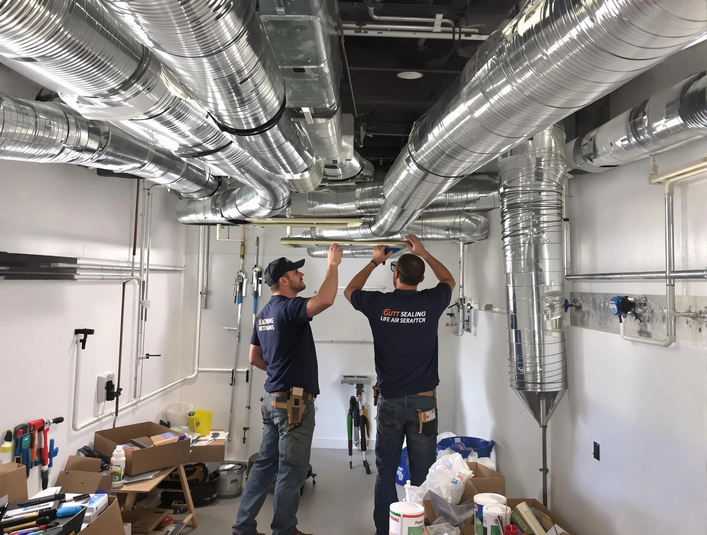 Springfield Air Duct Cleaning technician applying professional duct sealing solutions in Springfield