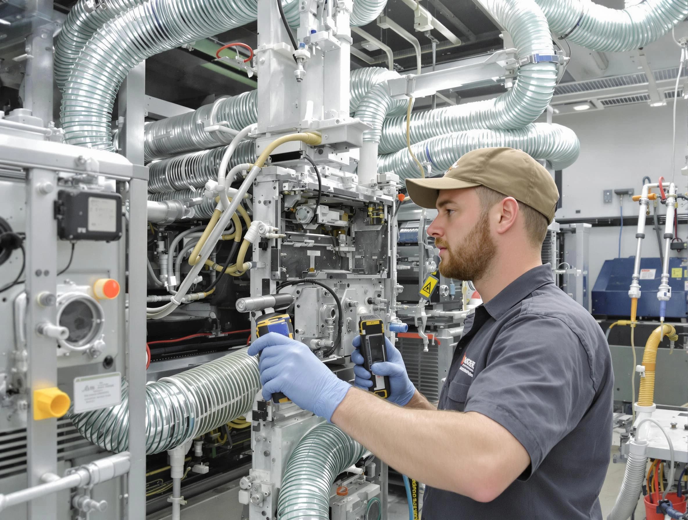 Springfield Air Duct Cleaning technician performing precision commercial coil cleaning at a business facility in Springfield