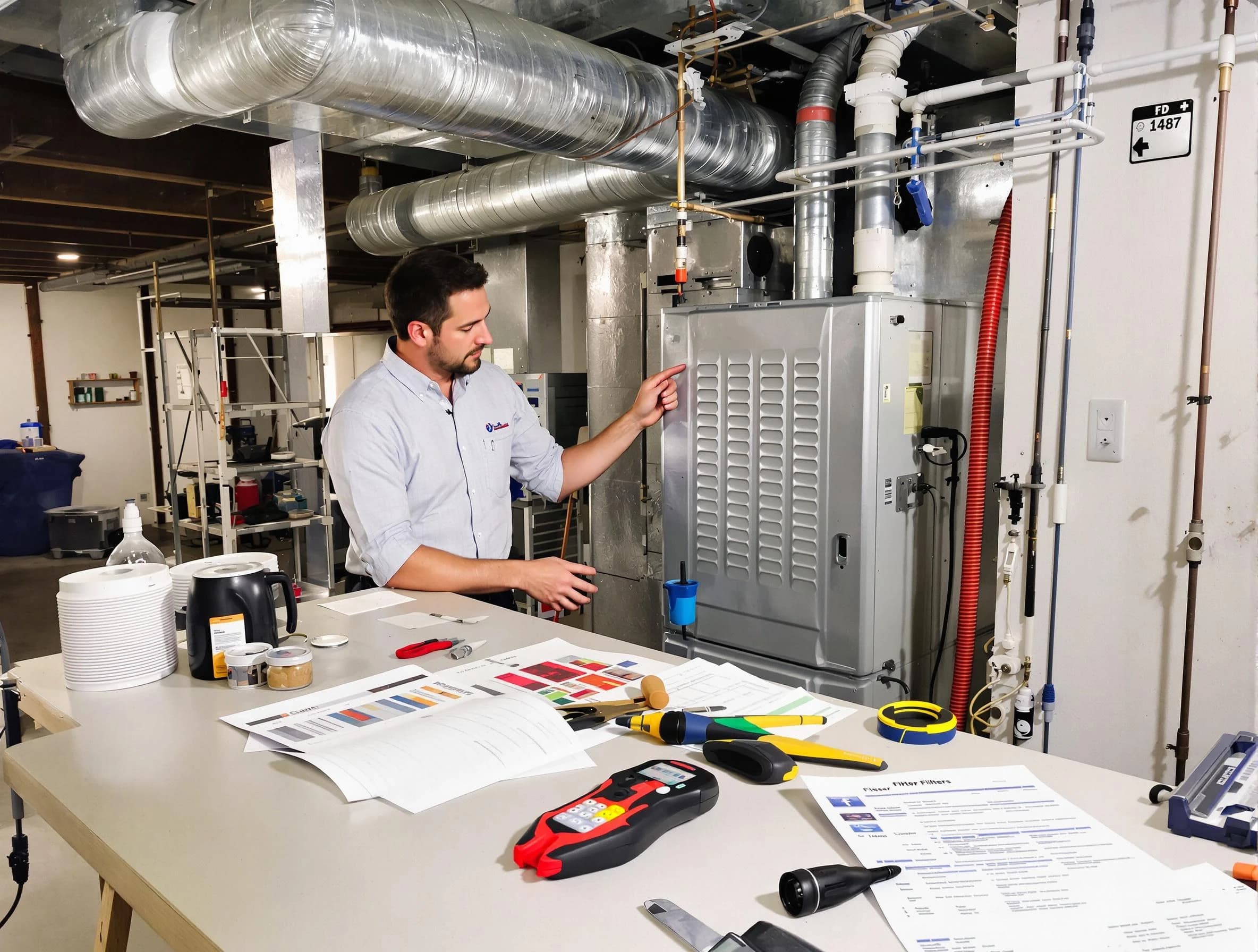 Springfield Air Duct Cleaning inspector conducting detailed filter system evaluation using professional diagnostic tools in Springfield