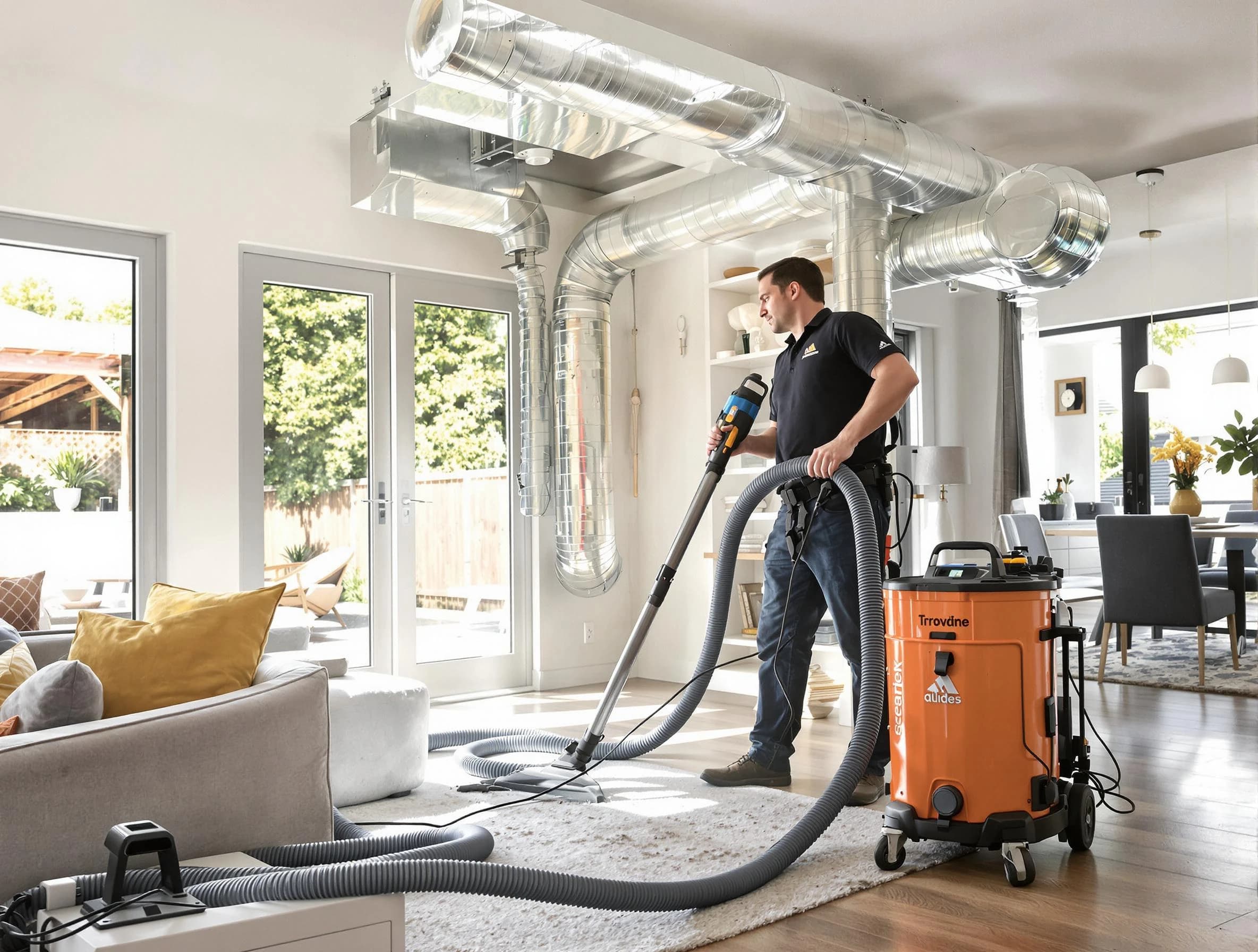 Springfield Air Duct Cleaning specialist performing thorough residential duct cleaning using advanced equipment in Springfield