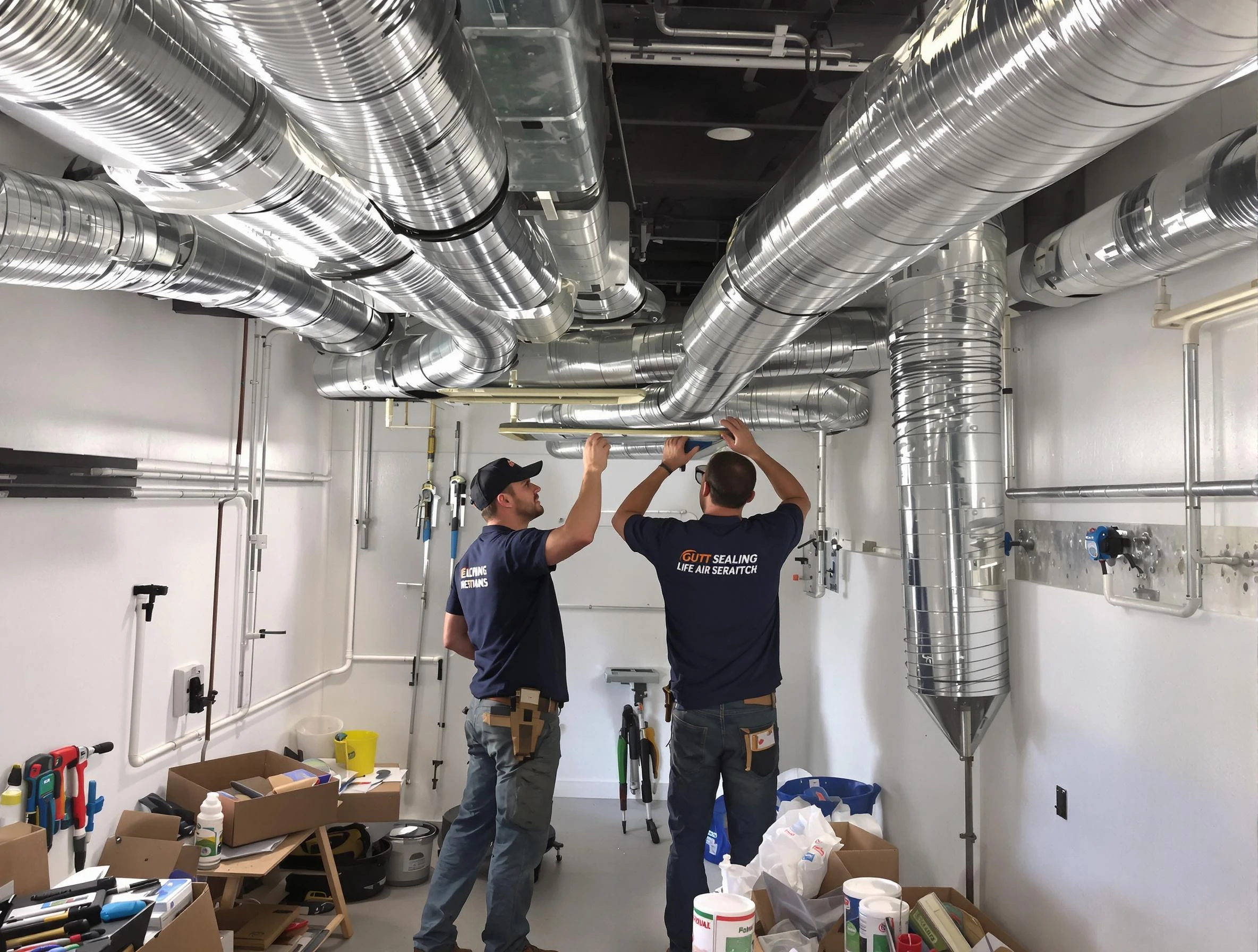 Springfield Air Duct Cleaning technician applying professional duct sealing solutions in Springfield