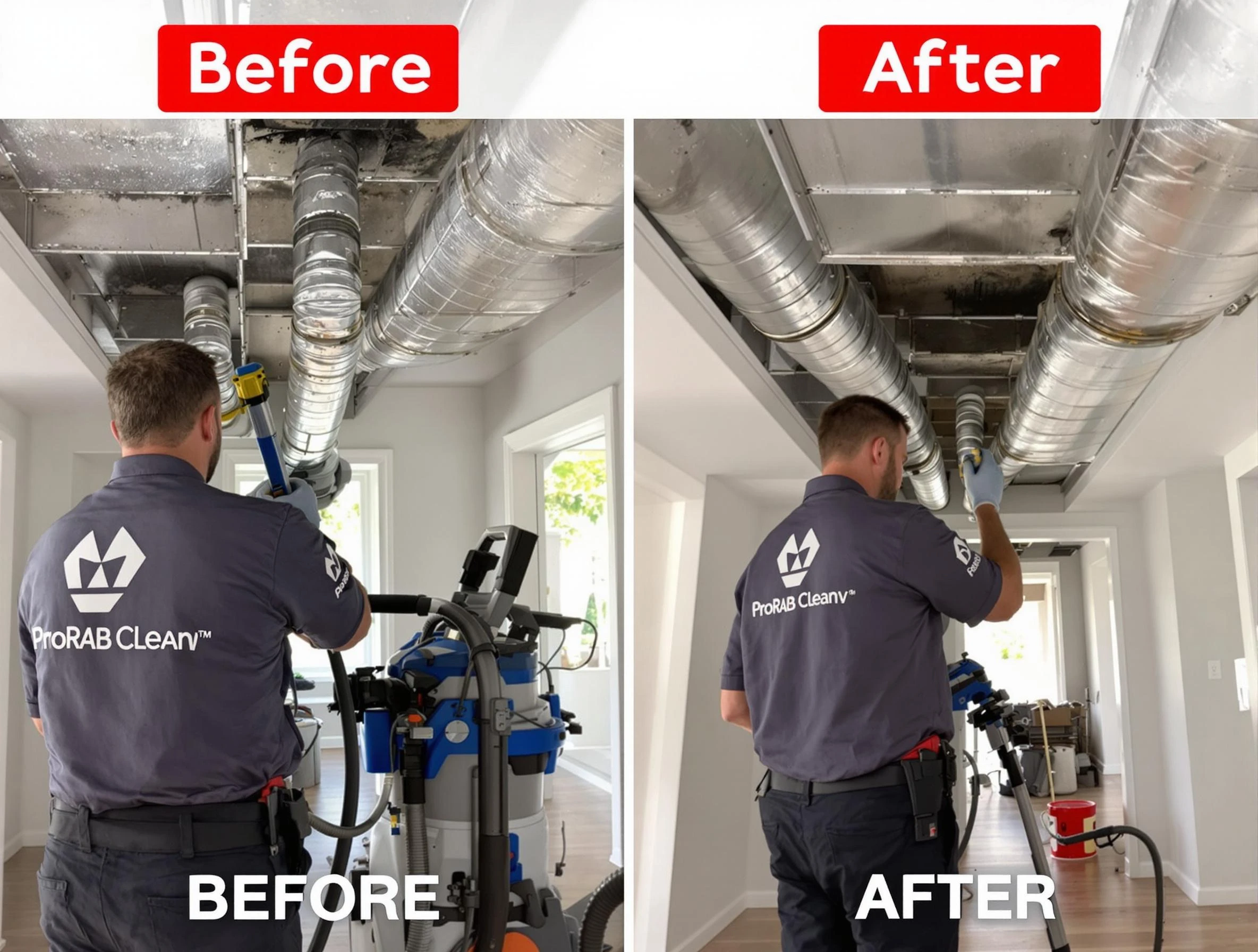 Springfield Air Duct Cleaning expert performing thorough residential duct cleaning in a Springfield home